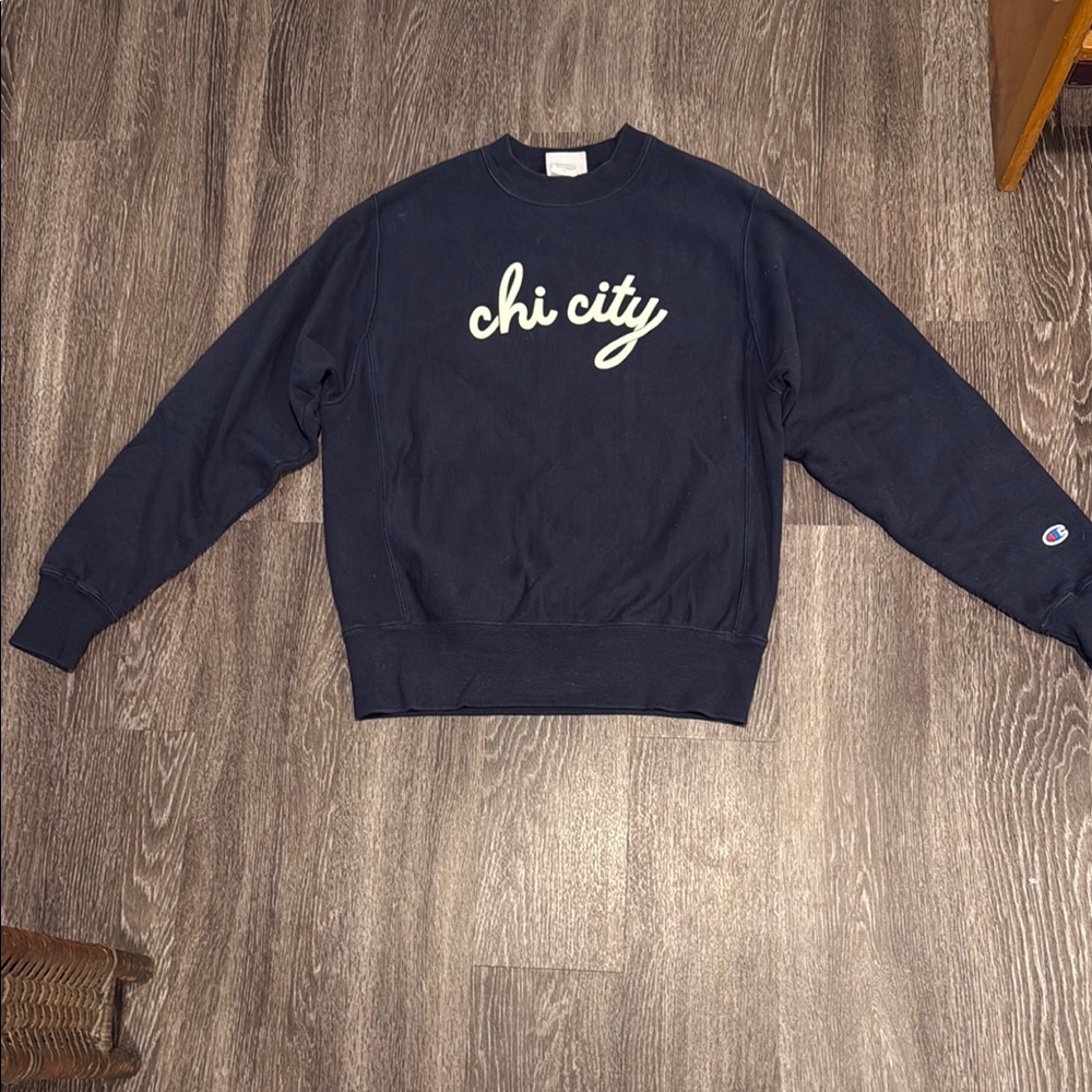 Champion Men's Crewneck Sweater in Navy Blue